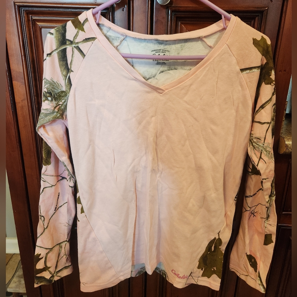 Pink Camouflage Long Sleeve Top